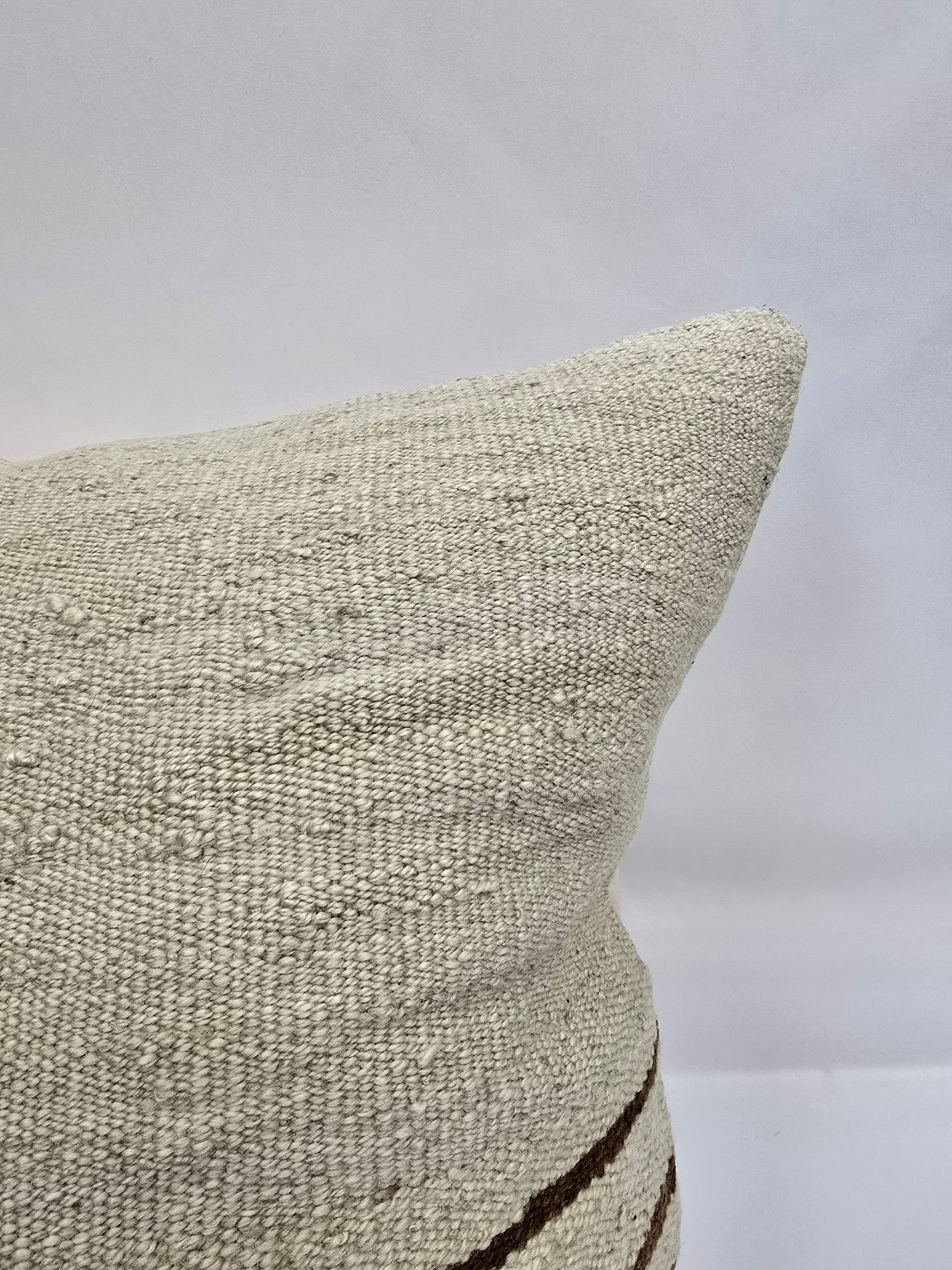 Turkish Hemp Pillow Natural Beige Brown Pillow Cushion Cover 24" x 24" #9268