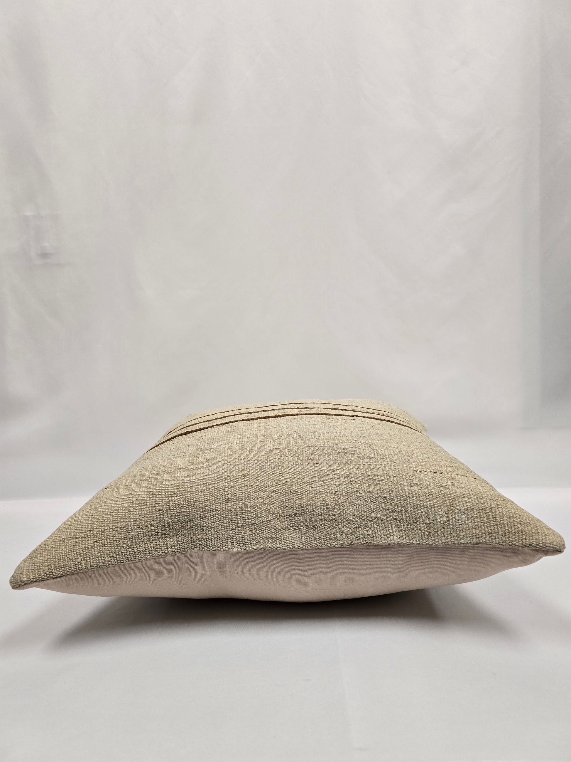 Turkish Hemp Pillow Natural Beige Brown Pillow Cushion Cover 24" x 24" #9268