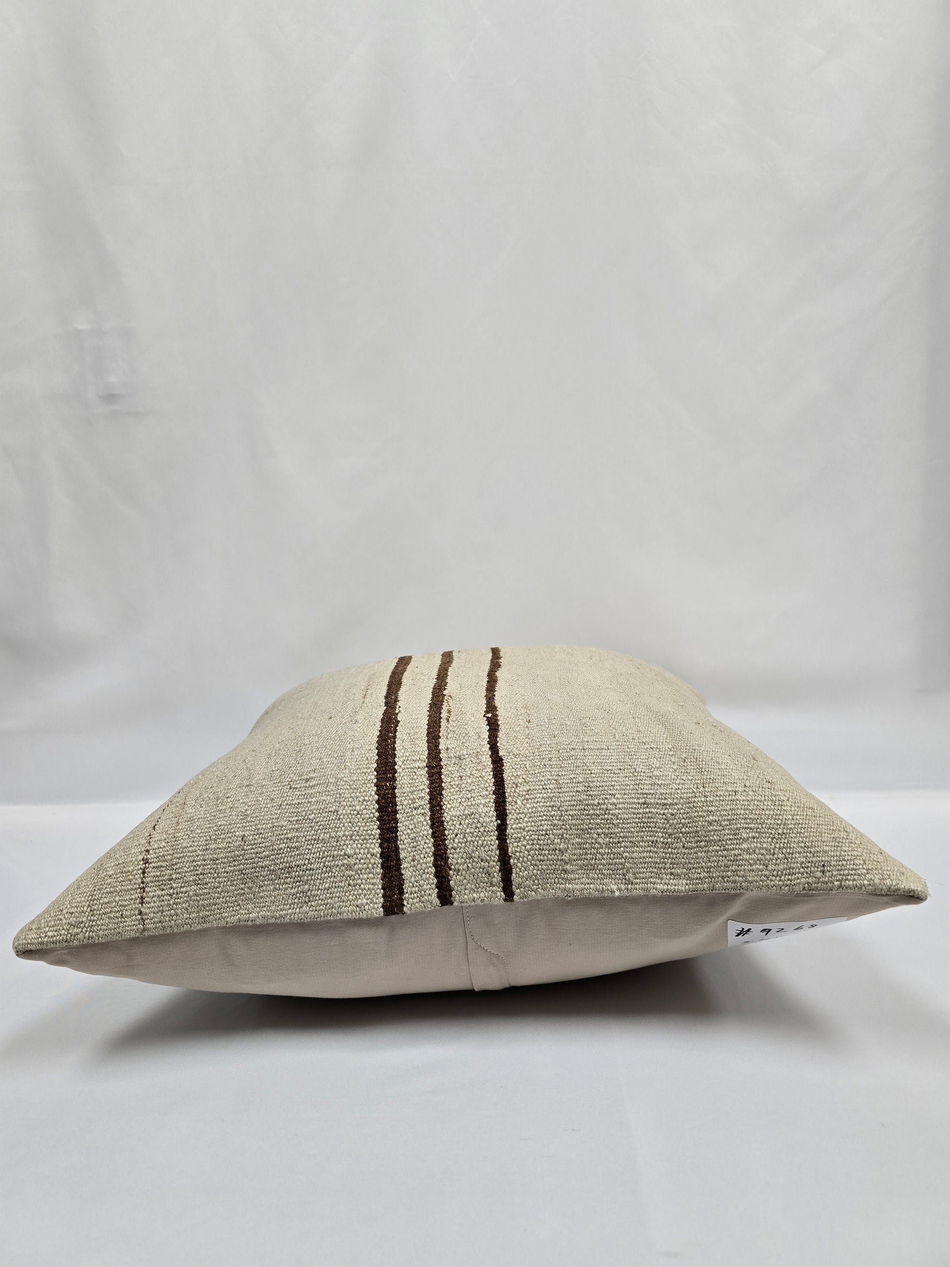 Turkish Hemp Pillow Natural Beige Brown Pillow Cushion Cover 24" x 24" #9268
