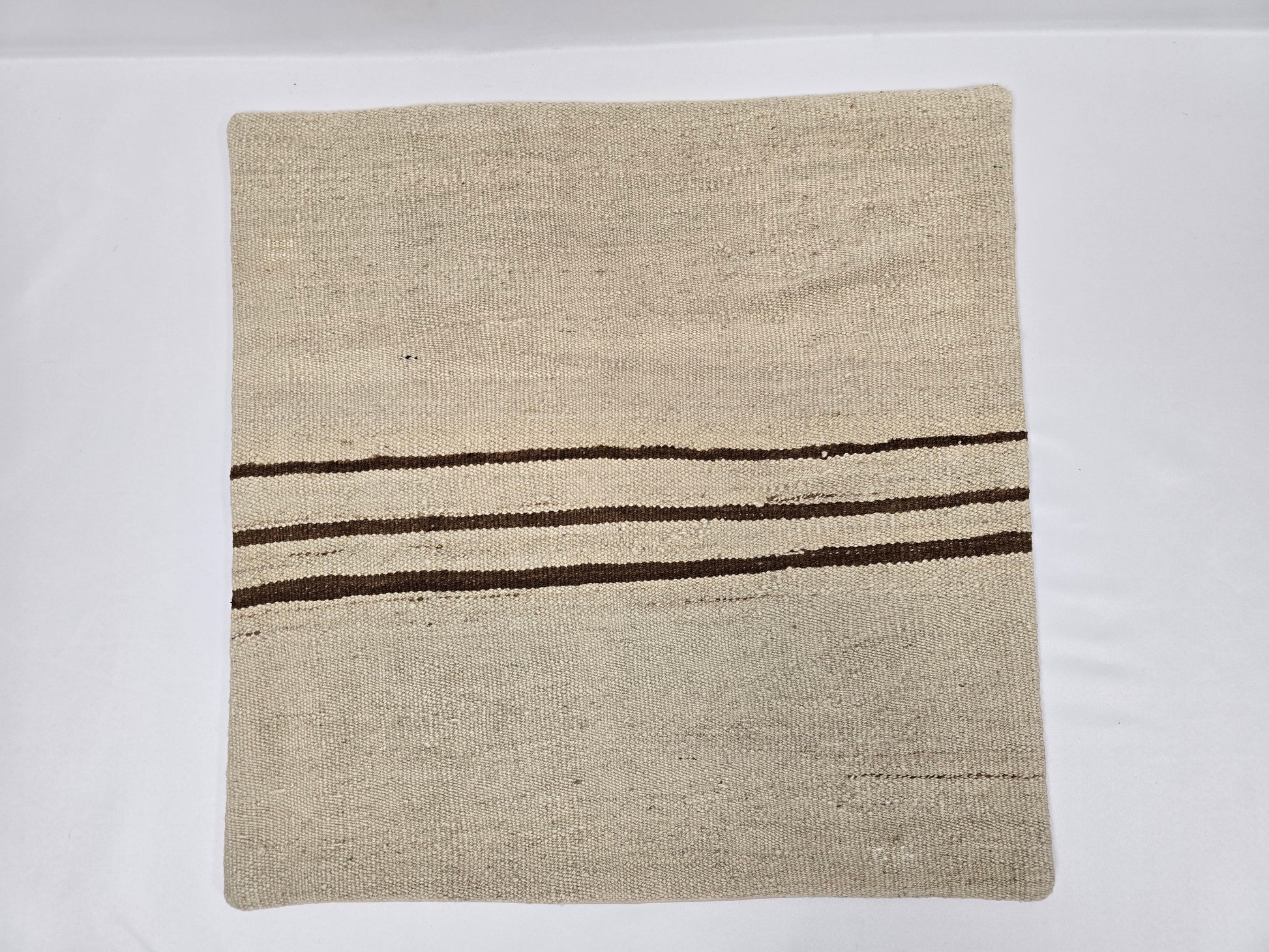 Turkish Hemp Pillow Natural Beige Brown Pillow Cushion Cover 24" x 24" #9268