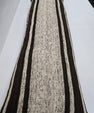 Turkish Lumbar Rug Pillow Beige Black Cushion Cover Hemp Pillow 14" x 40" #9493