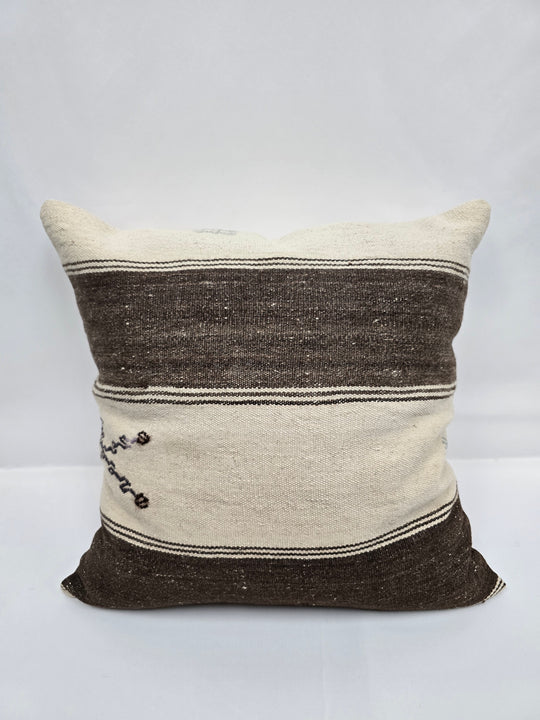 Turkish Hemp Pillow Natural Brown Beige Pillow Cushion Cover 24" x 24" #9266