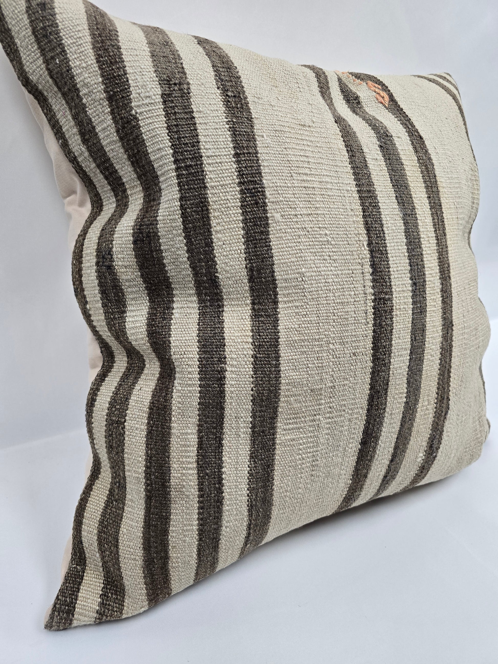 Turkish Hemp Pillow Natural Brown Beige Pillow Cushion Cover 24" x 24" #9270