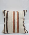 Turkish Hemp Pillow Natural Beige Brown Black Pillow Cushion Cover 24" x 24" #9271