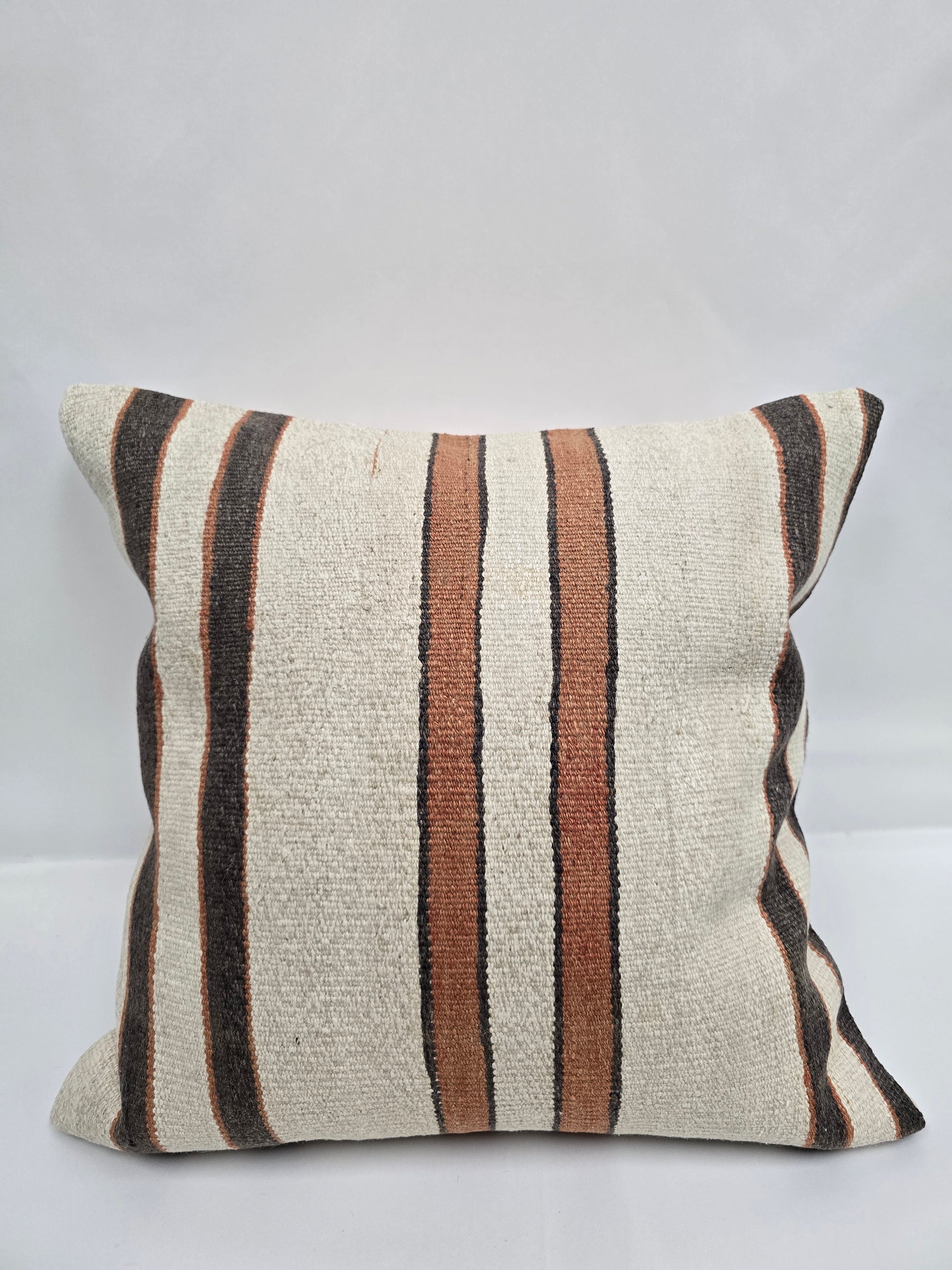 Turkish Hemp Pillow Natural Beige Brown Black Pillow Cushion Cover 24" x 24" #9271