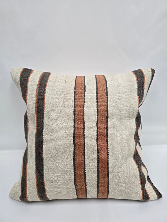 Turkish Hemp Pillow Natural Beige Brown Black Pillow Cushion Cover 24" x 24" #9271