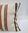 Turkish Hemp Pillow Natural Beige Brown Black Pillow Cushion Cover 24" x 24" #9271
