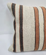 Turkish Hemp Pillow Natural Beige Brown Black Pillow Cushion Cover 24" x 24" #9271