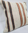 Turkish Hemp Pillow Natural Beige Brown Black Pillow Cushion Cover 24" x 24" #9271