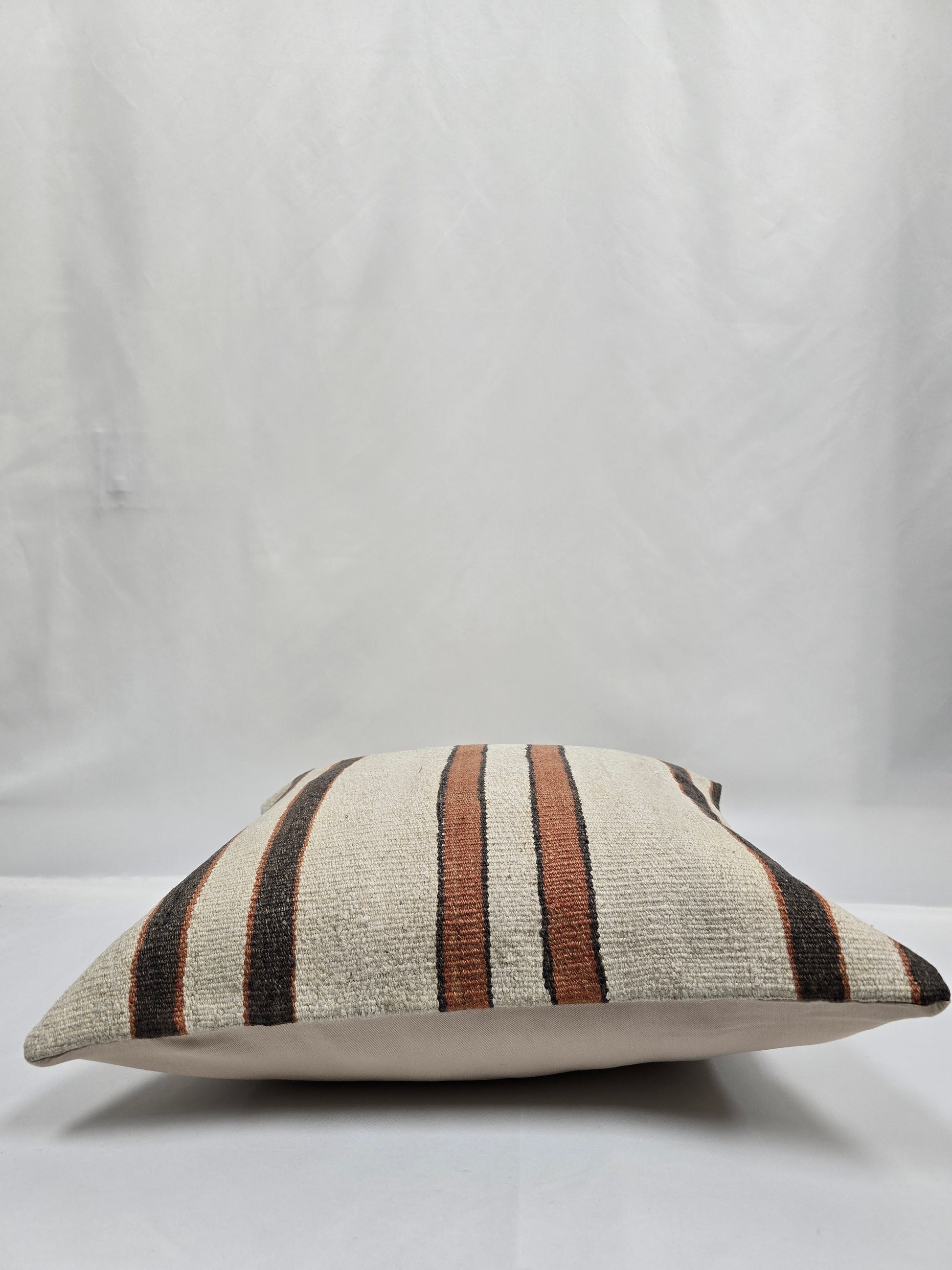 Turkish Hemp Pillow Natural Beige Brown Black Pillow Cushion Cover 24" x 24" #9271
