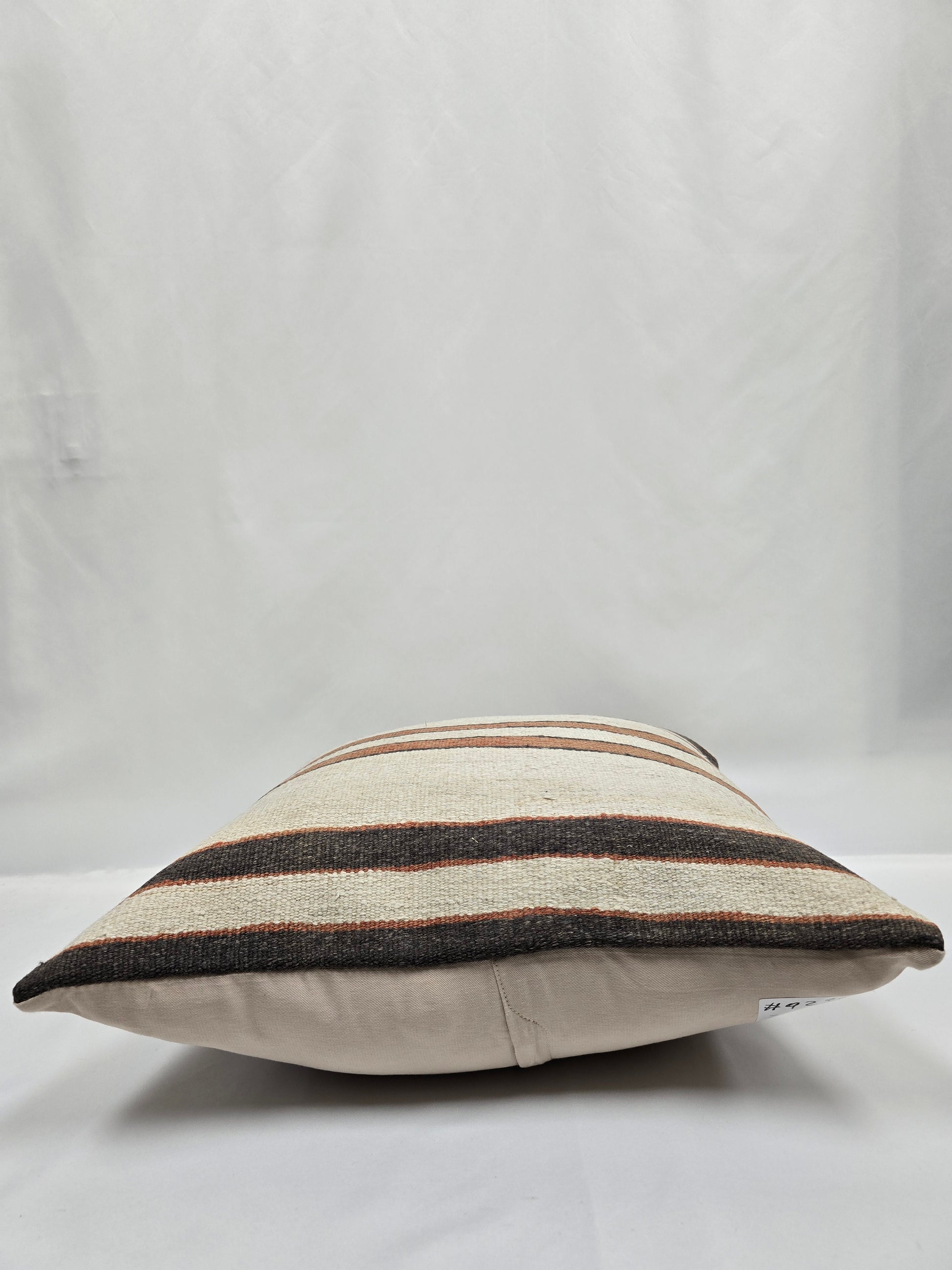 Turkish Hemp Pillow Natural Beige Brown Black Pillow Cushion Cover 24" x 24" #9271