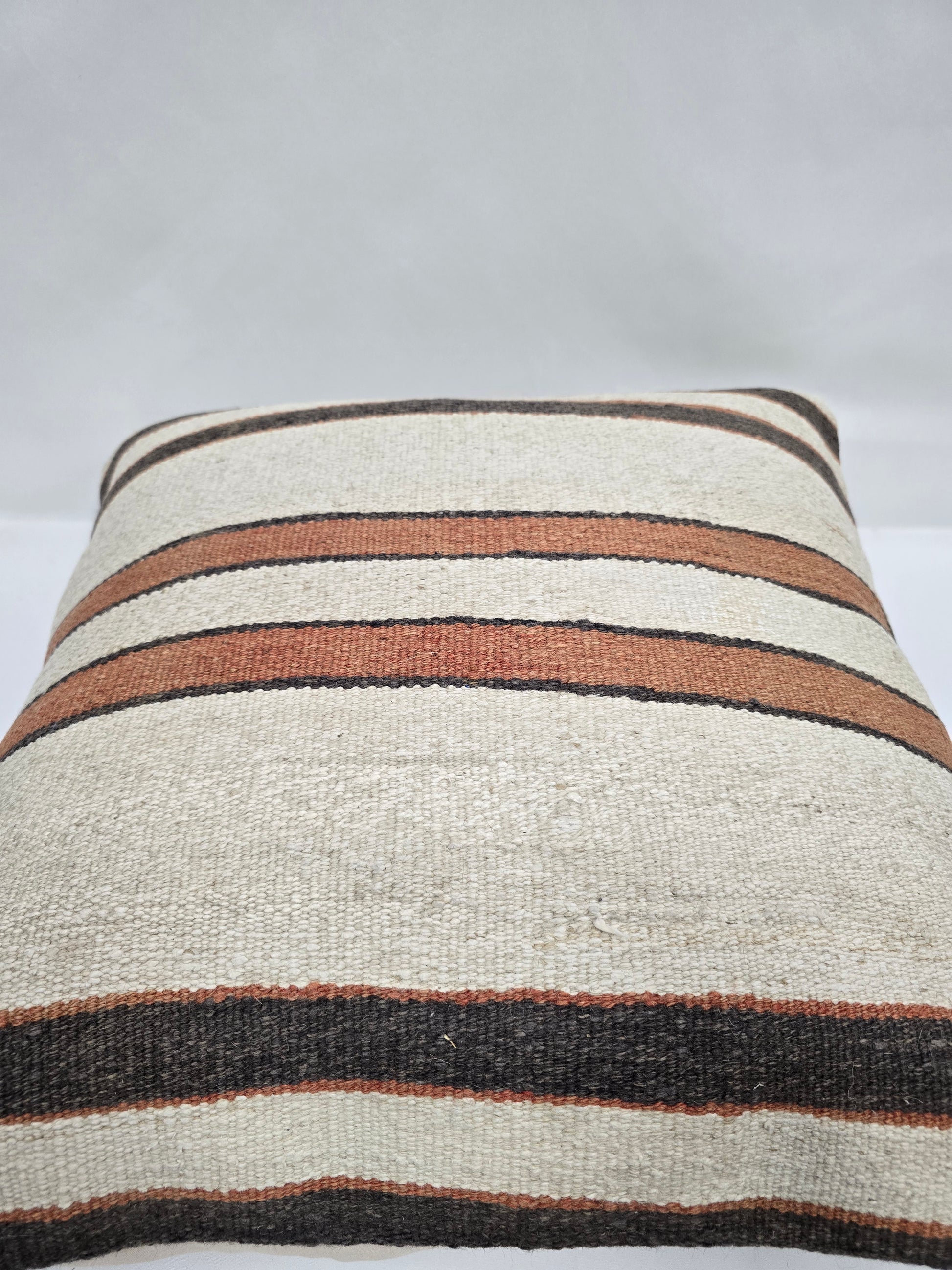 Turkish Hemp Pillow Natural Beige Brown Black Pillow Cushion Cover 24" x 24" #9271