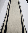Turkish Lumbar Rug Pillow Beige Black Cushion Cover Hemp Pillow 14" x 40" #9482