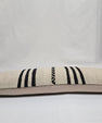 Turkish Lumbar Rug Pillow Beige Black Cushion Cover Hemp Pillow 14" x 40" #9481