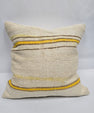 Turkish Hemp Pillow Natural Beige Yellow Brown Pillow Cushion Cover 24" x 24" #9267