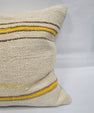 Turkish Hemp Pillow Natural Beige Yellow Brown Pillow Cushion Cover 24" x 24" #9267