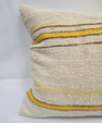 Turkish Hemp Pillow Natural Beige Yellow Brown Pillow Cushion Cover 24" x 24" #9267