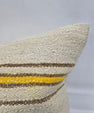 Turkish Hemp Pillow Natural Beige Yellow Brown Pillow Cushion Cover 24" x 24" #9267