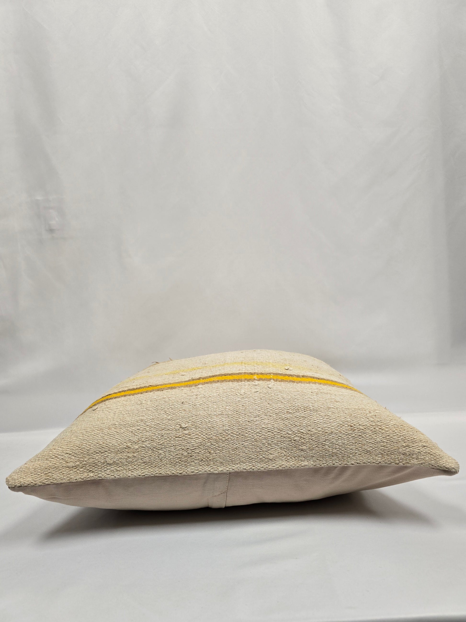 Turkish Hemp Pillow Natural Beige Yellow Brown Pillow Cushion Cover 24" x 24" #9267
