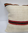 Turkish Hemp Pillow Natural Beige Red Black Orange Pillow Cushion Cover 24" x 24" #9263