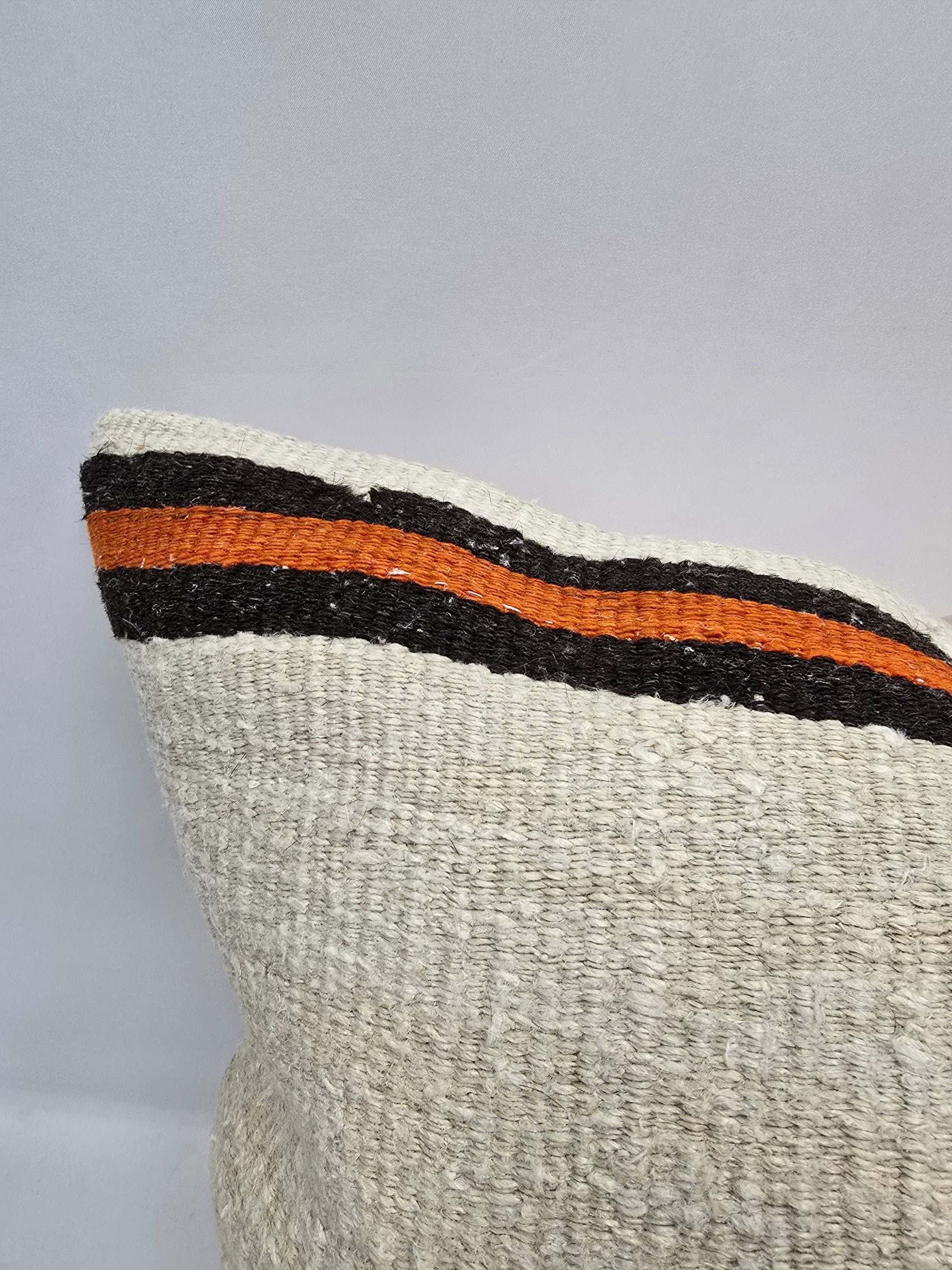 Turkish Hemp Pillow Natural Beige Red Black Orange Pillow Cushion Cover 24" x 24" #9263