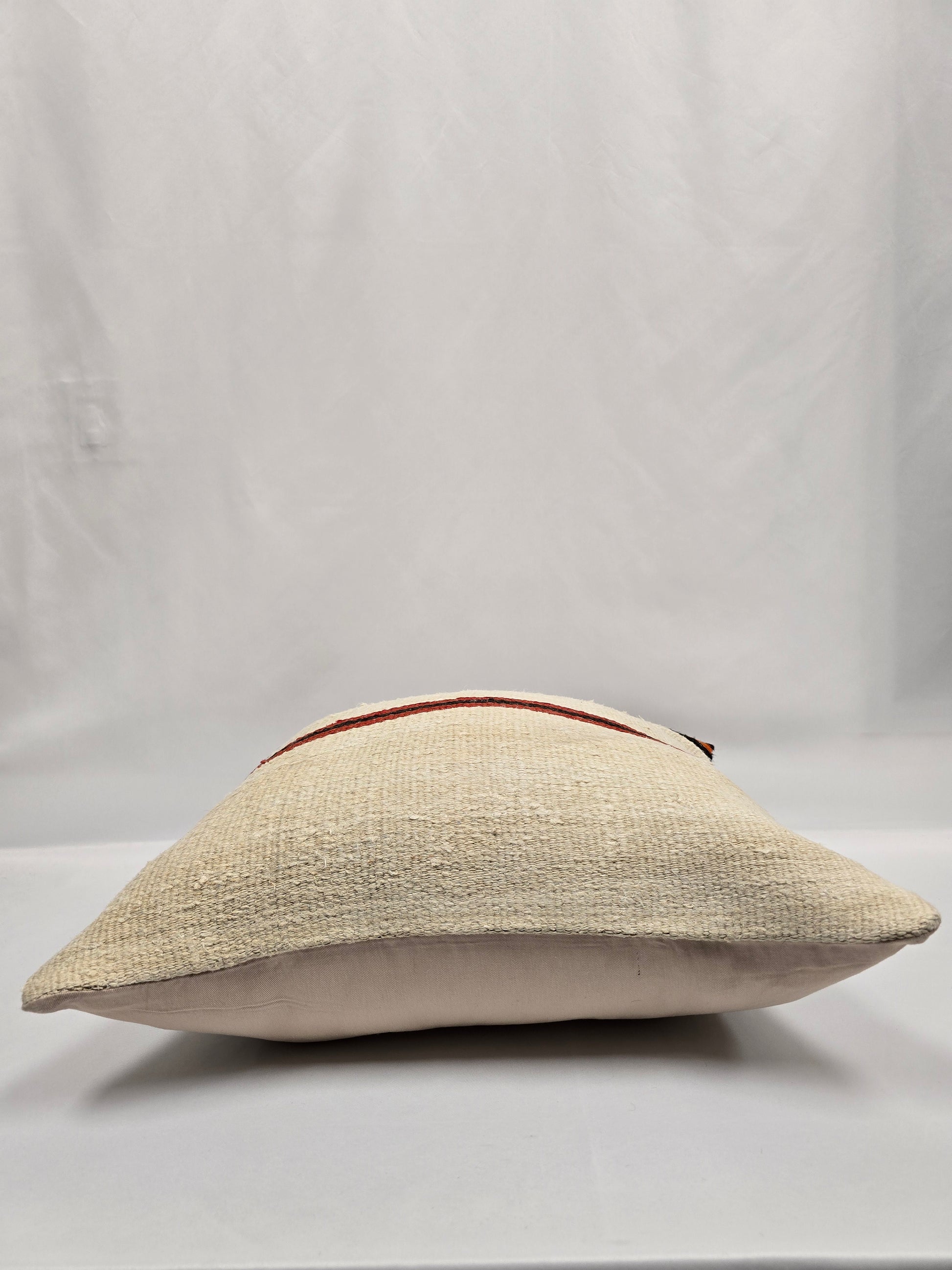Turkish Hemp Pillow Natural Beige Red Black Orange Pillow Cushion Cover 24" x 24" #9263