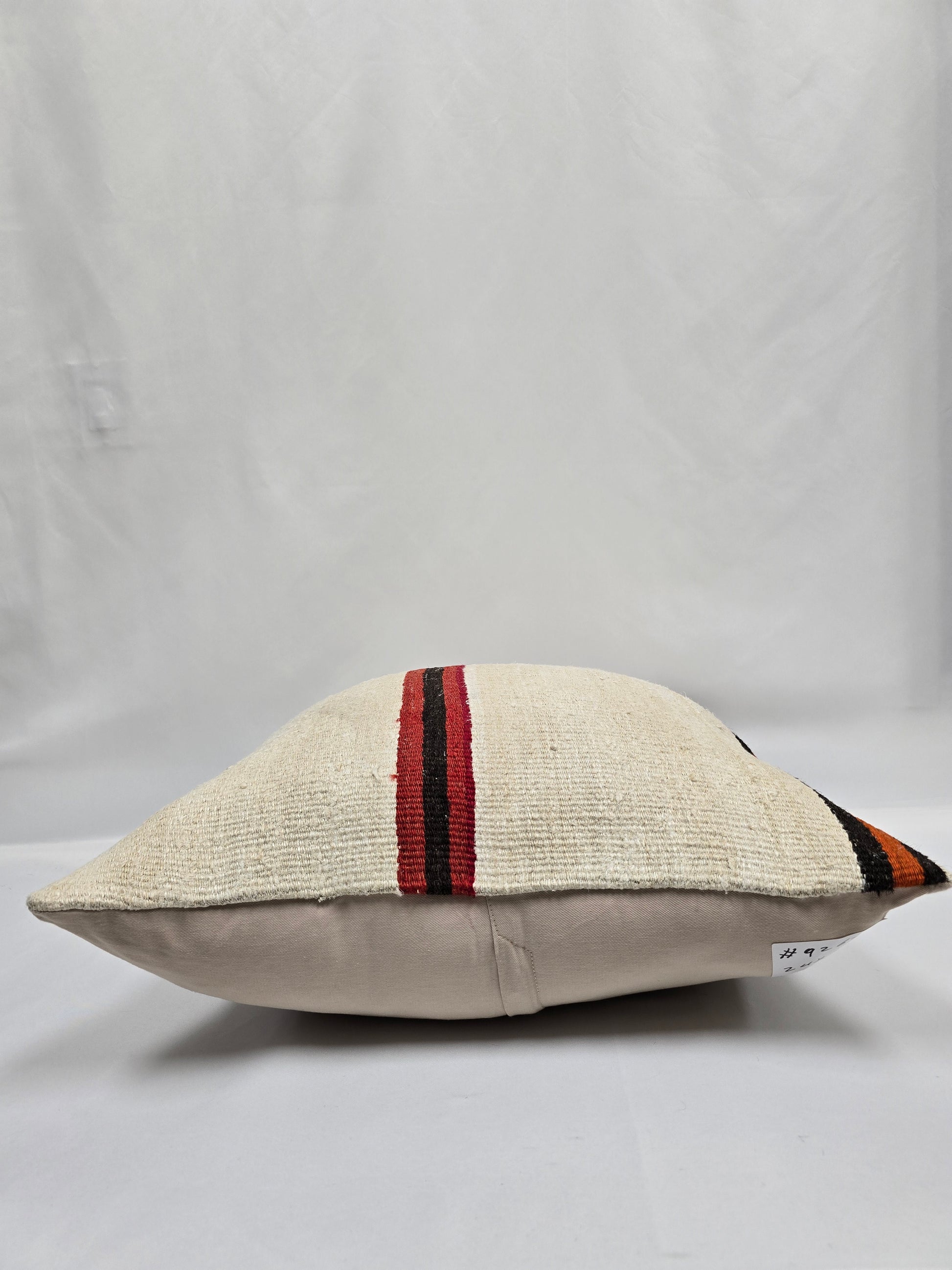Turkish Hemp Pillow Natural Beige Red Black Orange Pillow Cushion Cover 24" x 24" #9263