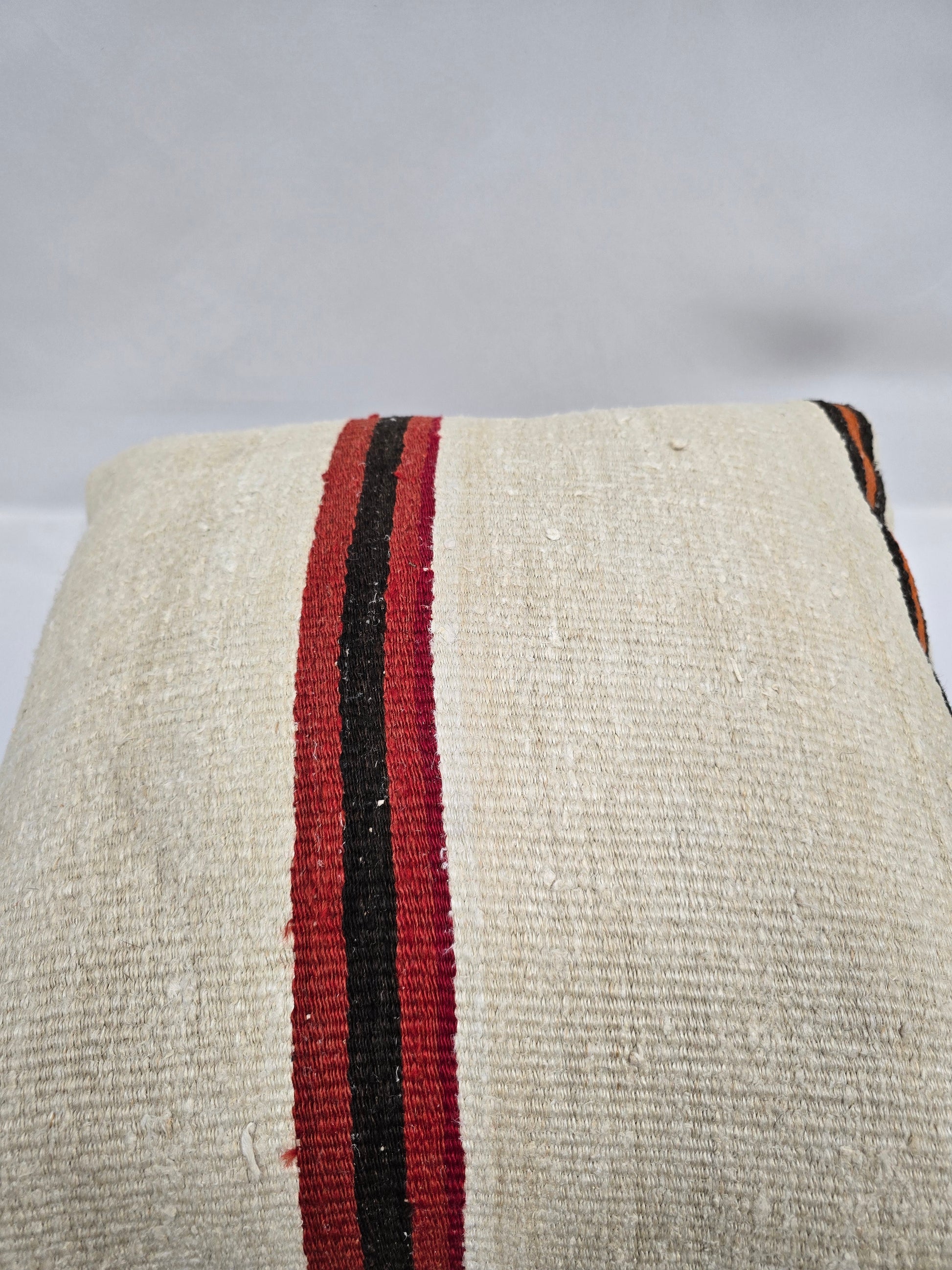 Turkish Hemp Pillow Natural Beige Red Black Orange Pillow Cushion Cover 24" x 24" #9263