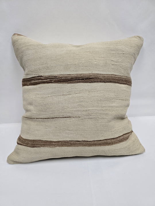 Turkish Hemp Pillow Natural Beige Brown Pillow Cushion Cover 24" x 24" #9262