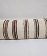 Turkish Lumbar Rug Pillow Beige Brown Burgundy Cushion Cover Hemp Pillow 14" x 40" #9491