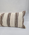 Turkish Lumbar Rug Pillow Beige Brown Burgundy Cushion Cover Hemp Pillow 14" x 40" #9491