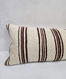 Turkish Lumbar Rug Pillow Beige Brown Burgundy Cushion Cover Hemp Pillow 14" x 40" #9491