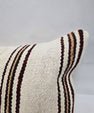 Turkish Lumbar Rug Pillow Beige Brown Burgundy Cushion Cover Hemp Pillow 14" x 40" #9491
