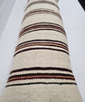 Turkish Lumbar Rug Pillow Beige Brown Burgundy Cushion Cover Hemp Pillow 14" x 40" #9491