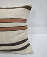 Turkish Hemp Pillow Natural Beige Brown Rust Pillow Cushion Cover 24" x 24" #9260