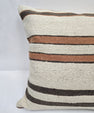 Turkish Hemp Pillow Natural Beige Brown Rust Pillow Cushion Cover 24" x 24" #9260