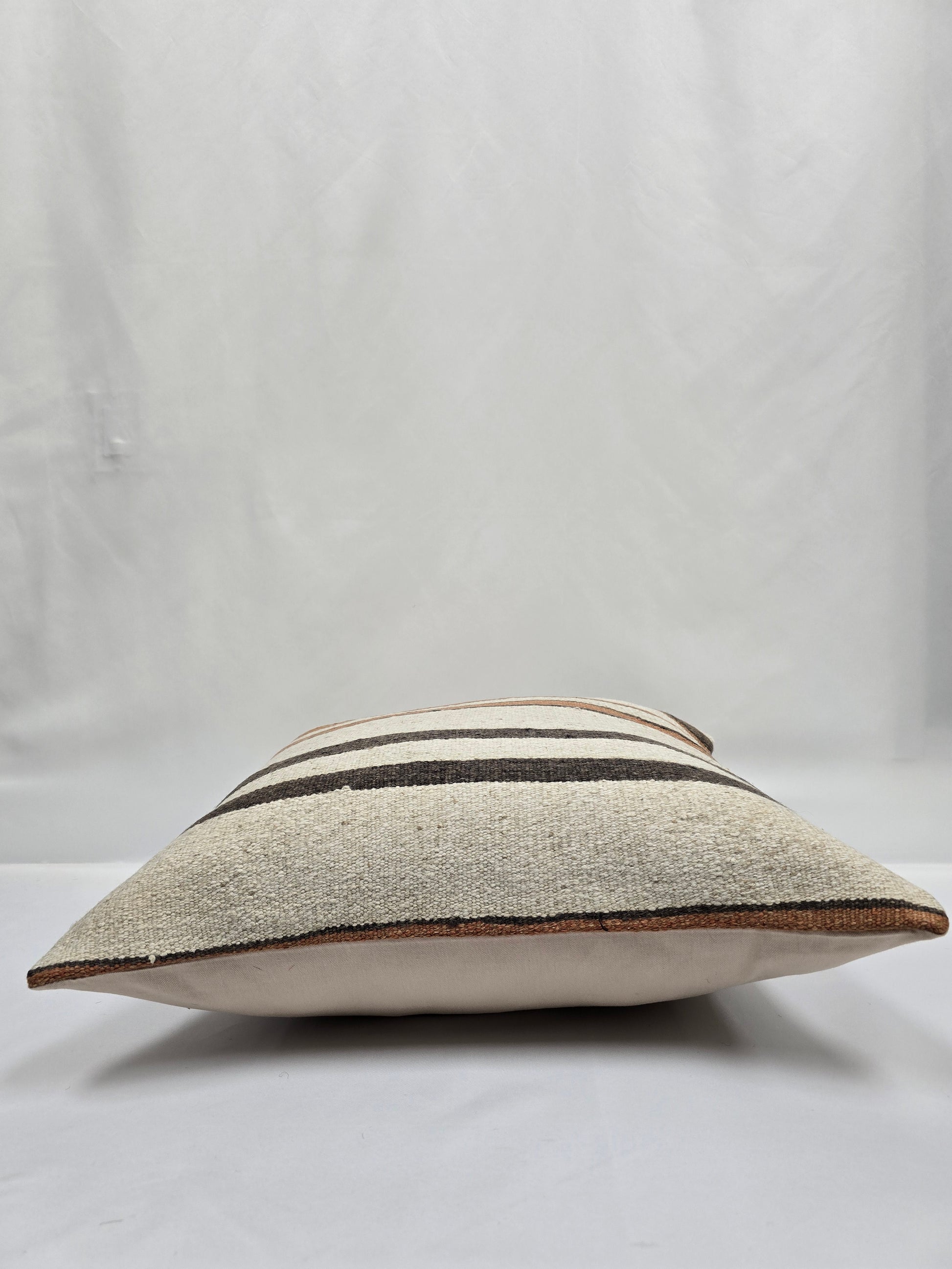 Turkish Hemp Pillow Natural Beige Brown Rust Pillow Cushion Cover 24" x 24" #9260