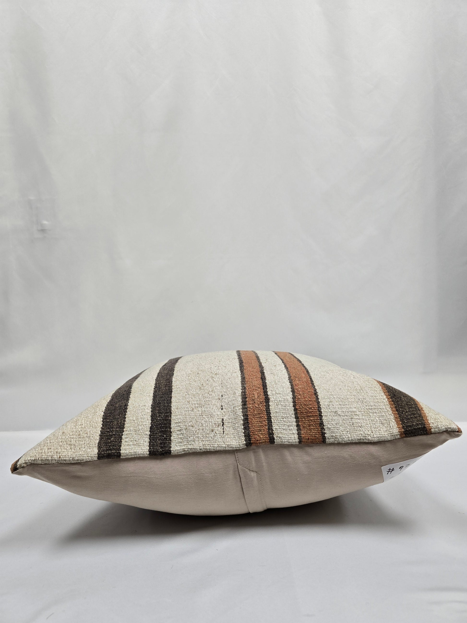 Turkish Hemp Pillow Natural Beige Brown Rust Pillow Cushion Cover 24" x 24" #9260