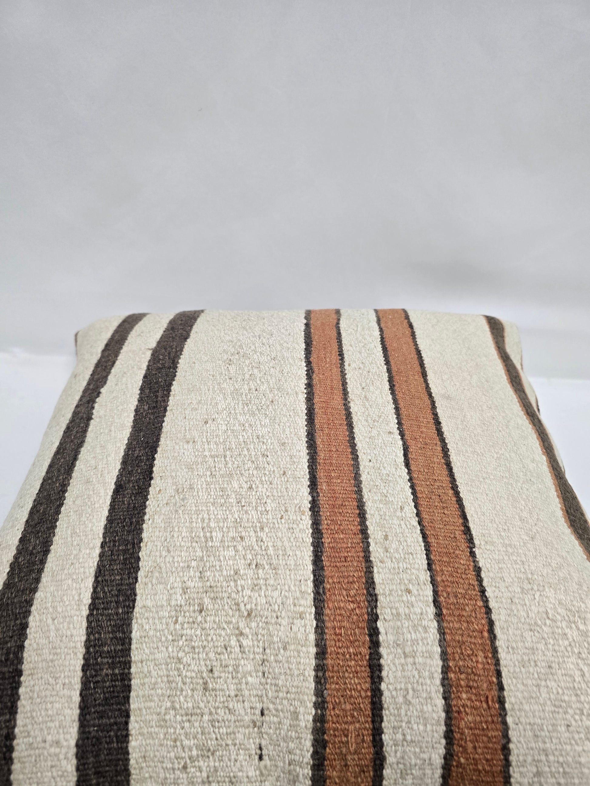 Turkish Hemp Pillow Natural Beige Brown Rust Pillow Cushion Cover 24" x 24" #9260