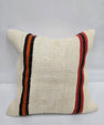 Turkish Hemp Pillow Natural Beige Black Orange Red Pillow Cushion Cover 24" x 24" #9261