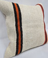 Turkish Hemp Pillow Natural Beige Black Orange Red Pillow Cushion Cover 24" x 24" #9261