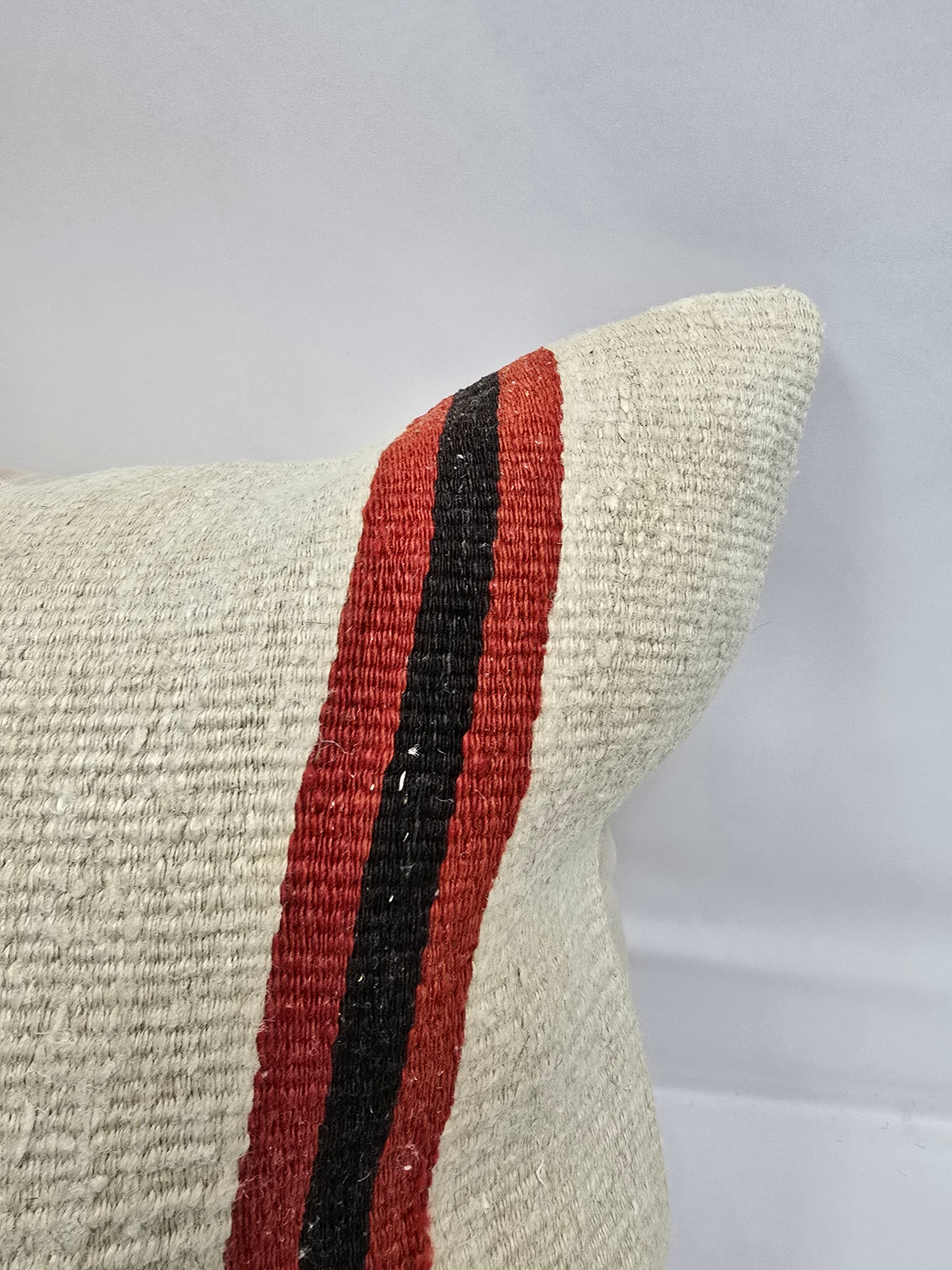 Turkish Hemp Pillow Natural Beige Black Orange Red Pillow Cushion Cover 24" x 24" #9261