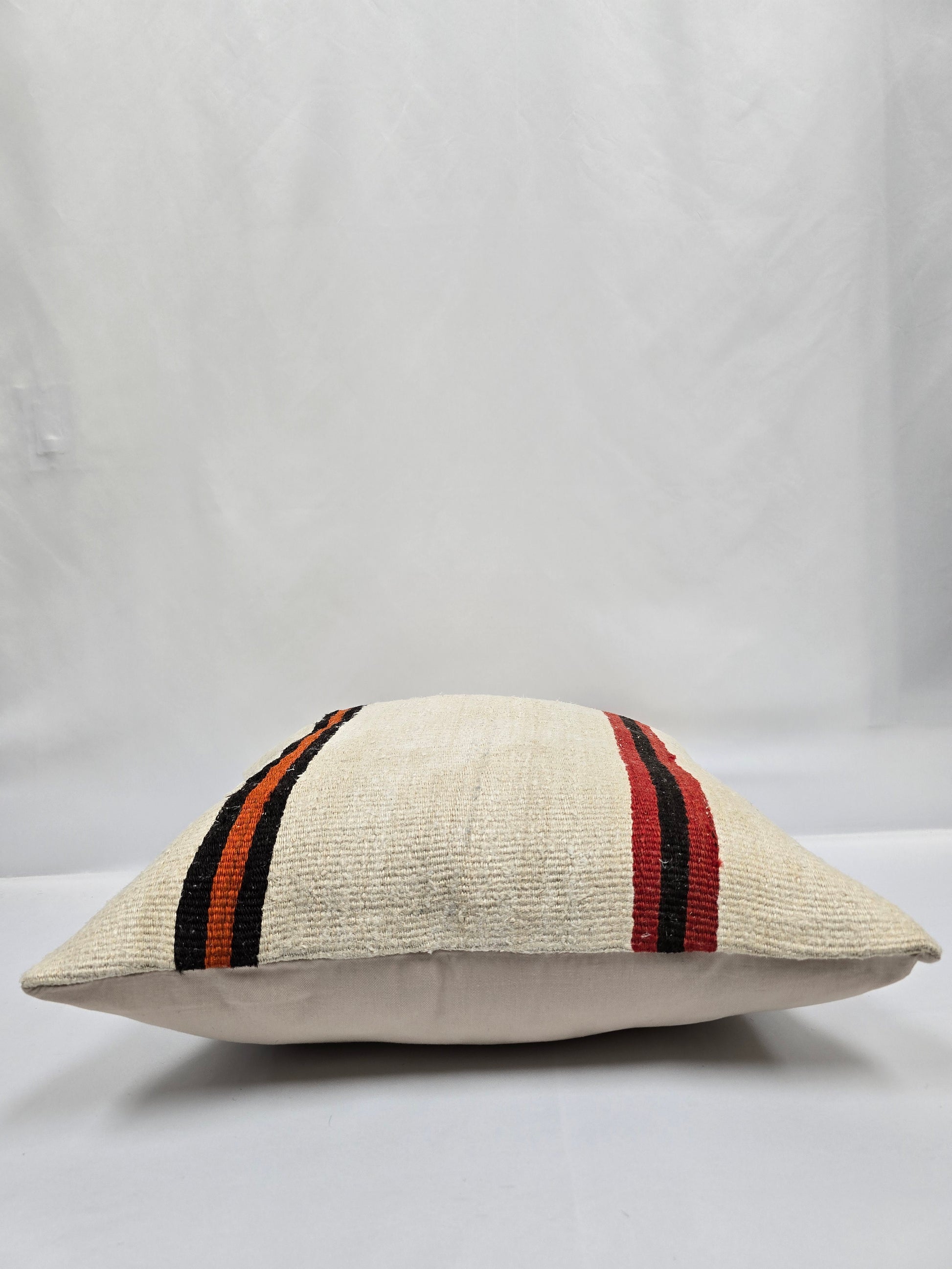 Turkish Hemp Pillow Natural Beige Black Orange Red Pillow Cushion Cover 24" x 24" #9261