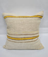 Turkish Hemp Pillow Natural Beige Yellow Brown Pillow Cushion Cover 24" x 24" #9259