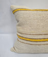 Turkish Hemp Pillow Natural Beige Yellow Brown Pillow Cushion Cover 24" x 24" #9259