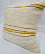 Turkish Hemp Pillow Natural Beige Yellow Brown Pillow Cushion Cover 24" x 24" #9259