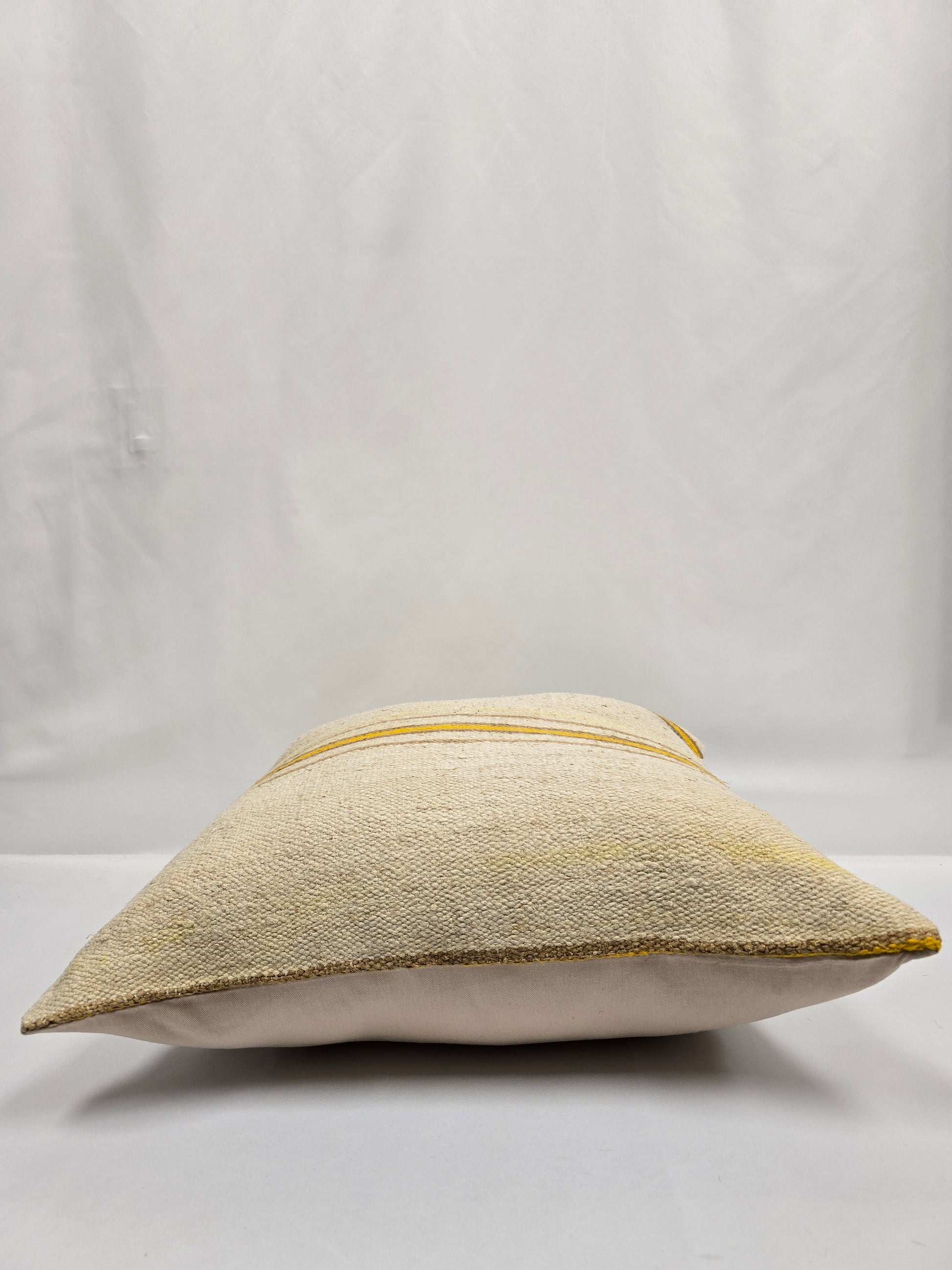 Turkish Hemp Pillow Natural Beige Yellow Brown Pillow Cushion Cover 24" x 24" #9259