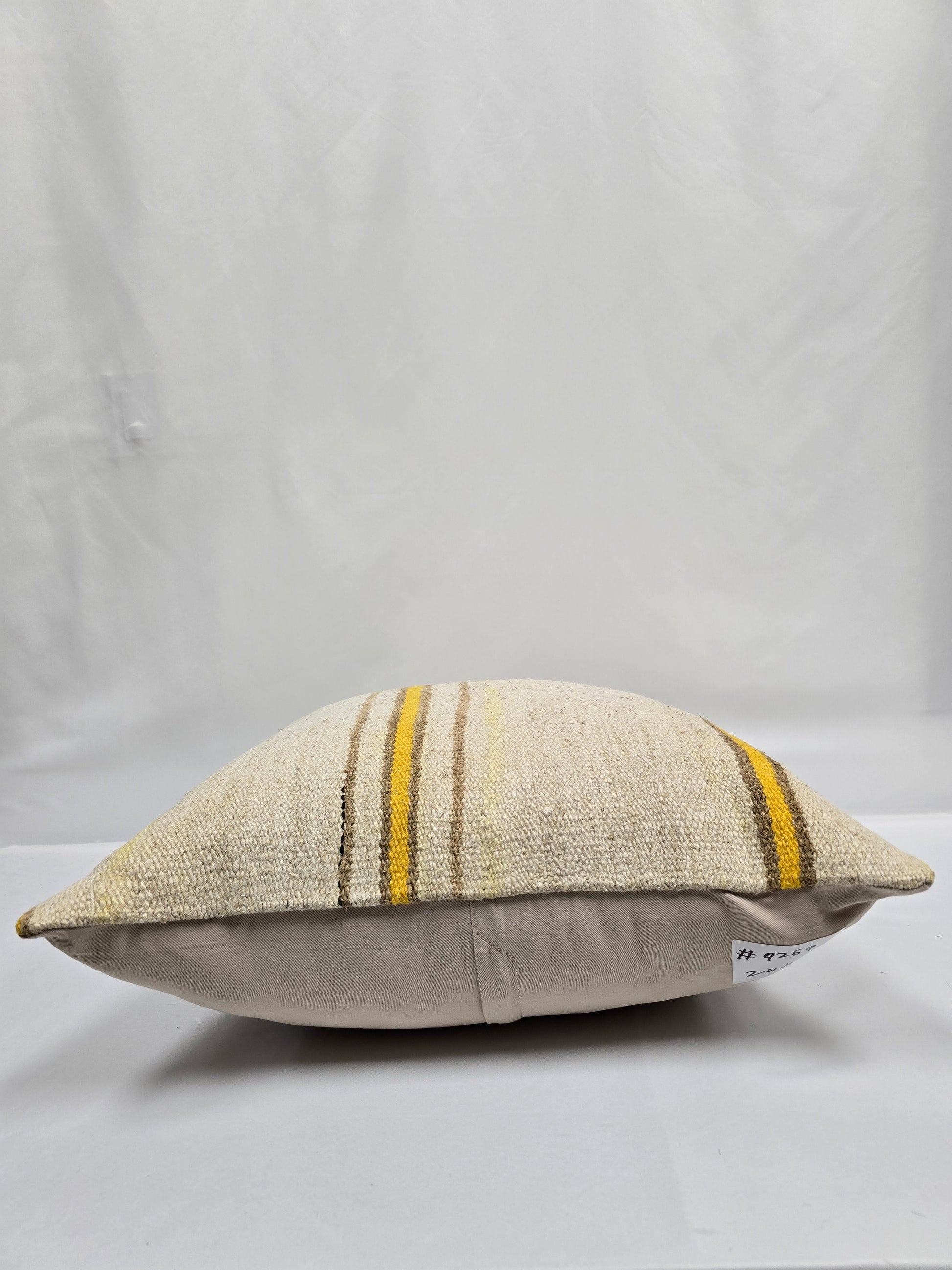 Turkish Hemp Pillow Natural Beige Yellow Brown Pillow Cushion Cover 24" x 24" #9259