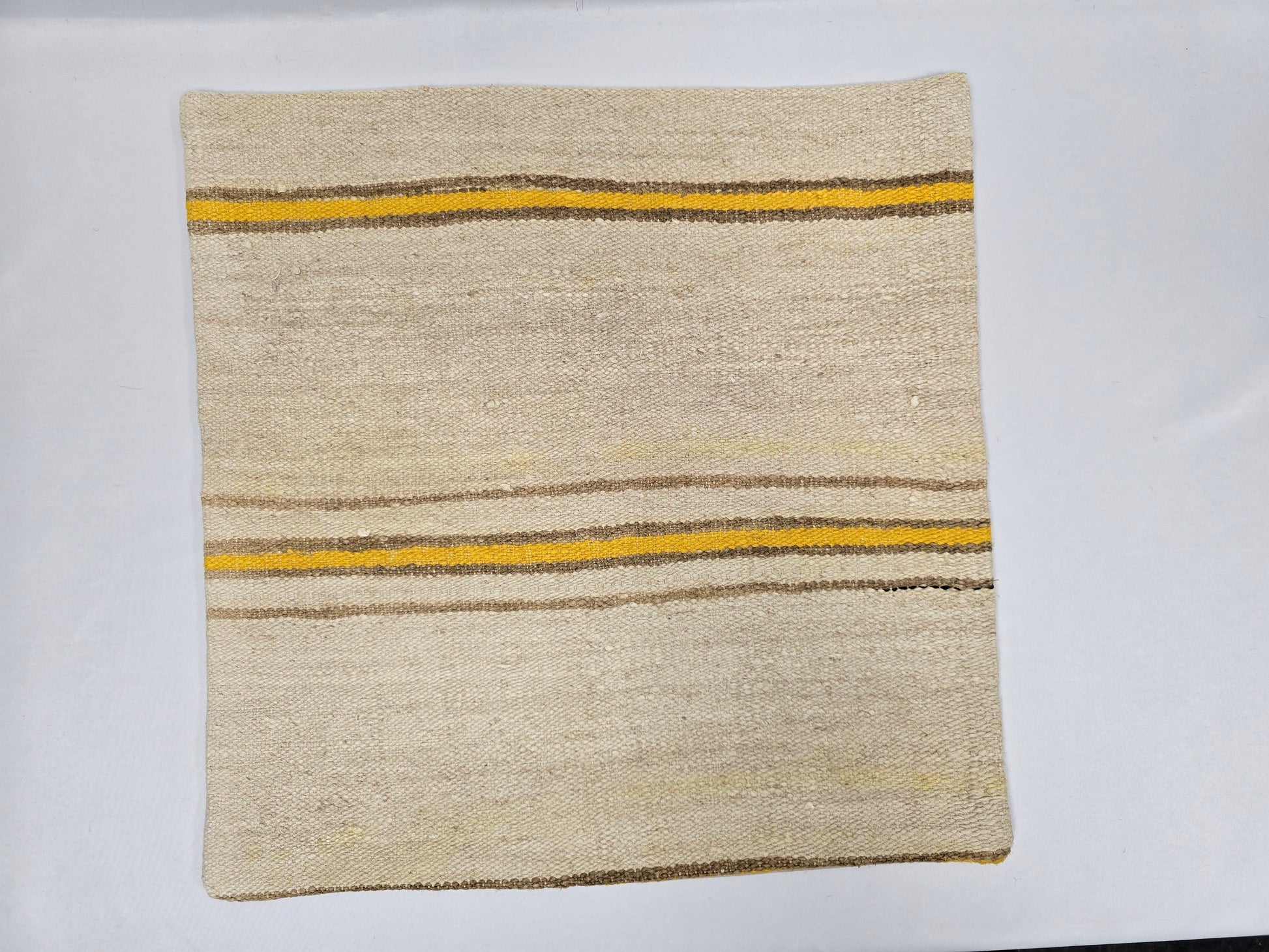 Turkish Hemp Pillow Natural Beige Yellow Brown Pillow Cushion Cover 24" x 24" #9259