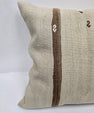 Turkish Hemp Pillow Natural Beige Brown Pillow Cushion Cover 24" x 24" #9258